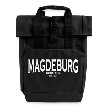 Magdeburg - Rolltop Rucksack mit zwei Griffen - Schwarz - Vorne