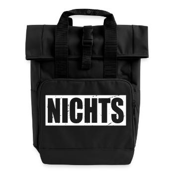 Nichts Absolut Nichts - Rolltop Rucksack mit zwei Griffen - Schwarz - Vorne