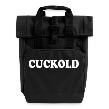 Cuckold - Roll Top Backpack with Two Handles - black - Front