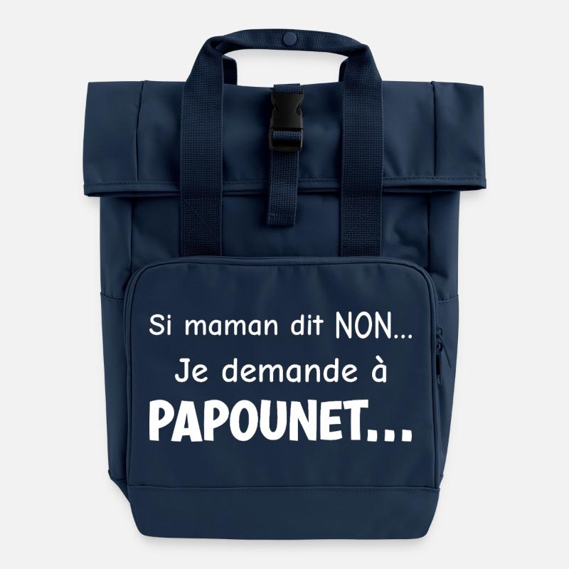Accomplice daddy - Roll Top Backpack with Two Handles - navy