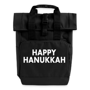 HAPPY HANUKKAH - Rolltop Rucksack mit zwei Griffen - Schwarz - Vorne