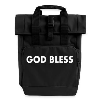 God bless - Roll Top Backpack with Two Handles - black - Front