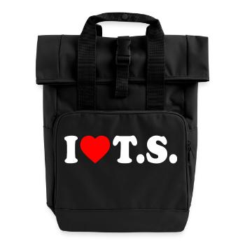 I love ts - Rolltop Rucksack mit zwei Griffen - Schwarz - Vorne