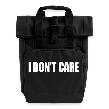 I dont care - Roll Top Backpack with Two Handles - black - Front