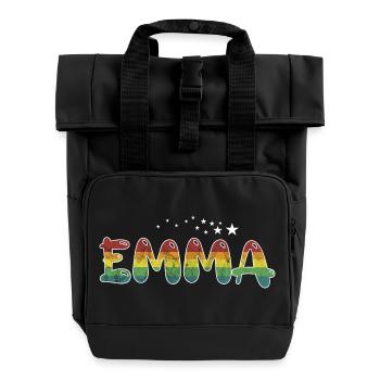 Prénom Emma Nom de jeune fille cadeau - Sac à dos Roll Top à deux anses - noir - Devant