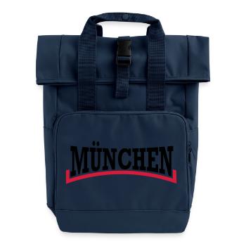 Munich * two-tone - Roll Top Backpack with Two Handles - navy - Front