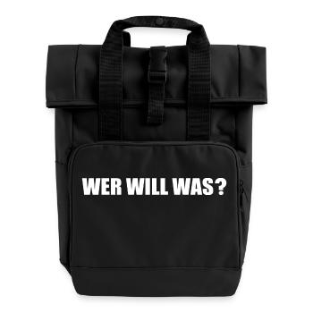 Wer will was - Rolltop Rucksack mit zwei Griffen - Schwarz - Vorne