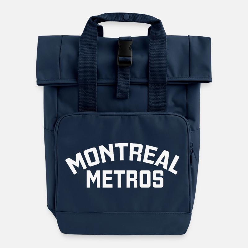 Montreal Metros - Roll Top Backpack with Two Handles - navy