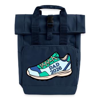 Annonce du bébé : Papa Coureur 2026 - Sac à dos Roll Top à deux anses - bleu marine - Devant