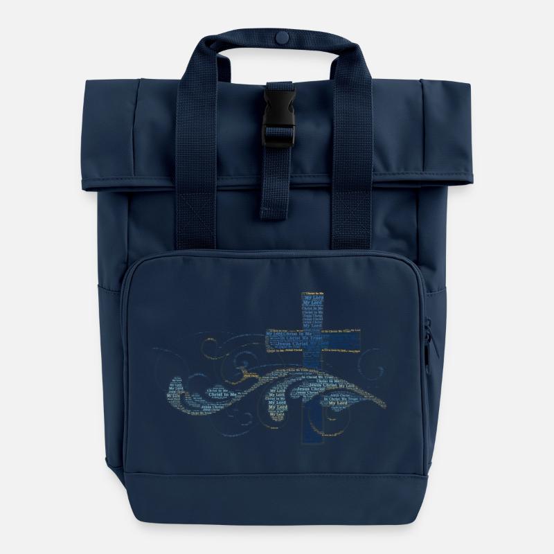 Christus in mir - Rolltop Rucksack mit zwei Griffen - Navy