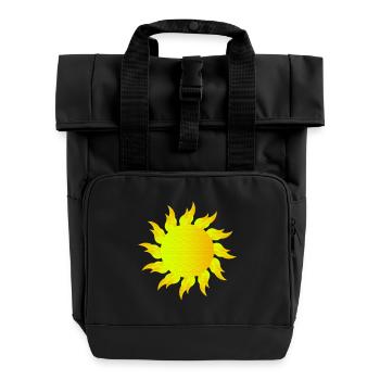 Sun - Rolltop Rucksack mit zwei Griffen - Schwarz - Vorne