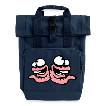 Würmer Lachend Duo Verrückt Schielend Albern Team - Rolltop Rucksack mit zwei Griffen - Navy - Vorne