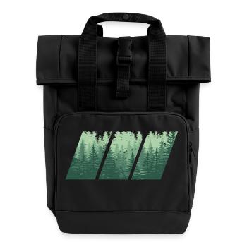 Bäume - Rolltop Rucksack mit zwei Griffen - Schwarz - Vorne