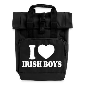I love irish boys - Roll Top Backpack with Two Handles - black - Front