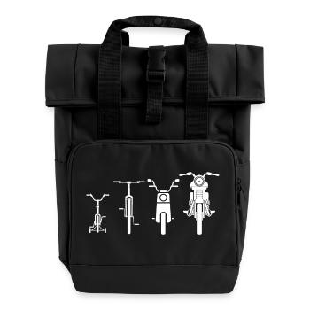 Motorrad Evolution - Geschenk - Rolltop Rucksack mit zwei Griffen - Schwarz - Vorne