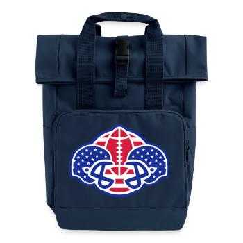 American Football (USA Design) - Rolltop Rucksack mit zwei Griffen - Navy - Vorne