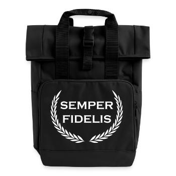 Semper Fidelis - lateinisches Sprichwort - Rolltop Rucksack mit zwei Griffen - Schwarz - Vorne