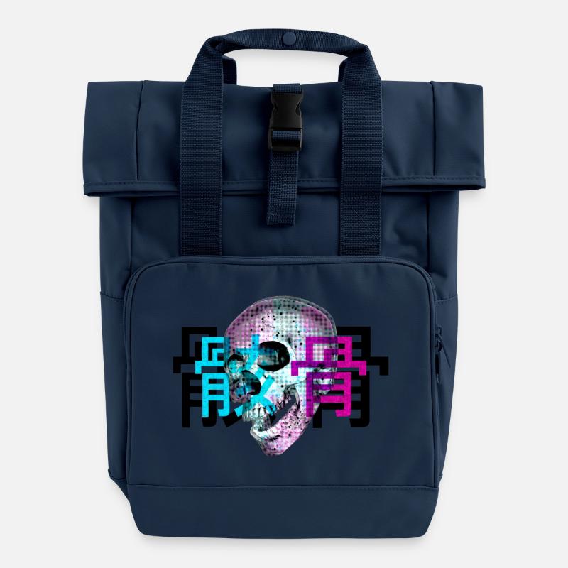 Gaikotsu - Roll Top Backpack with Two Handles - navy
