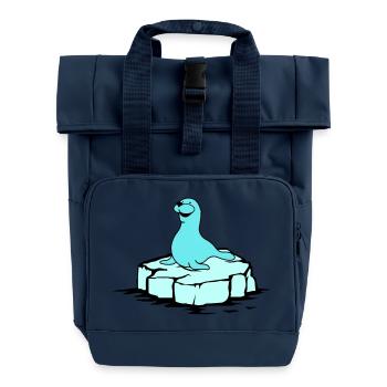 Seehund - Rolltop Rucksack mit zwei Griffen - Navy - Vorne