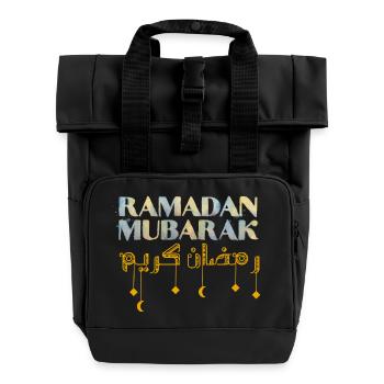 Ramadan Mubarak - Roll Top Backpack with Two Handles - black - Front