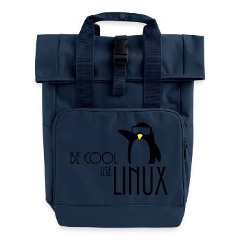 be cool use linux - Roll Top Backpack with Two Handles - navy - Front