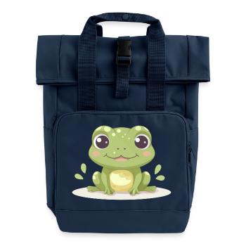 Süßer Frosch – Lustiges Tiermotiv für Froschfans - Rolltop Rucksack mit zwei Griffen - Navy - Vorne