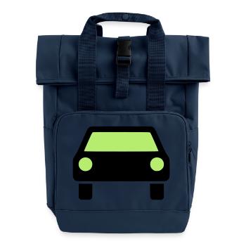 Auto Symbol - Rolltop Rucksack mit zwei Griffen - Navy - Vorne