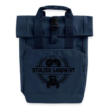 Stolzer Landwirt Stolze Bauern gestalten mit Traktor - Rolltop Rucksack mit zwei Griffen - Navy - Vorne