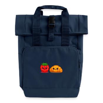 Amis croissants à la fraise - Sac à dos Roll Top à deux anses - bleu marine - Devant