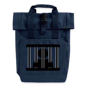 Hinter gittern - Rolltop Rucksack mit zwei Griffen - Navy - Vorne