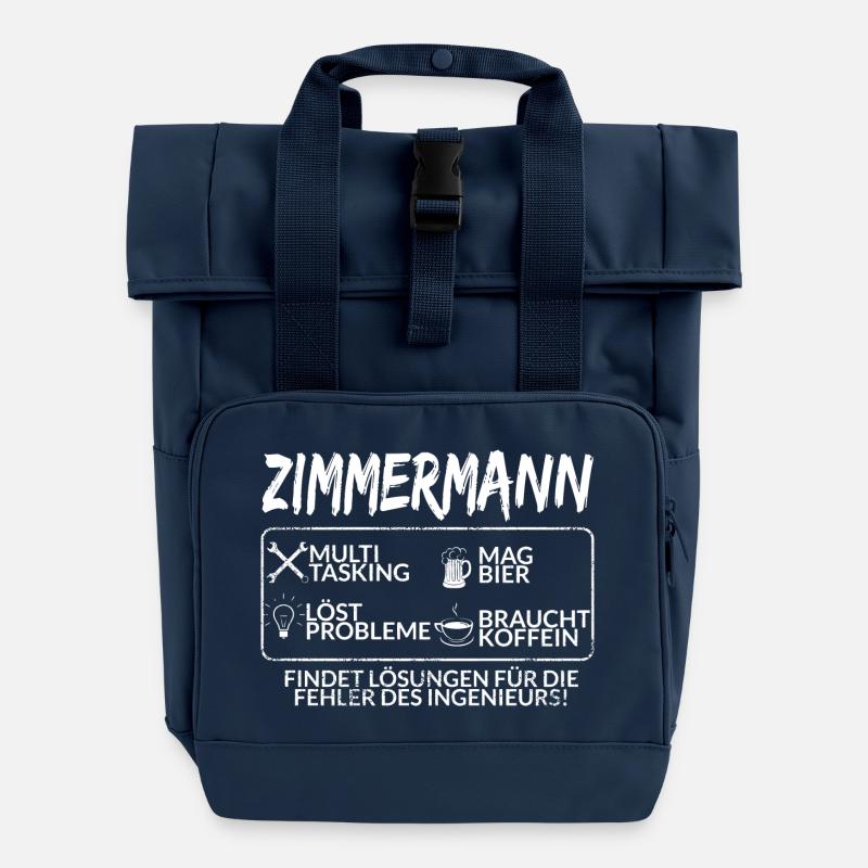 Der Zimmermann - Rolltop Rucksack mit zwei Griffen - Navy
