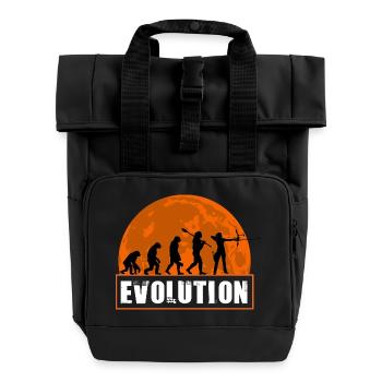 Archery Evolution Hunter Silhouette Retro Vintage - Rolltop Rucksack mit zwei Griffen - Schwarz - Vorne