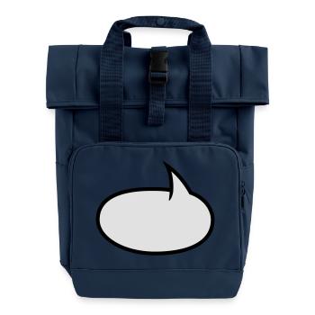 Two-tone comic bubble - Roll Top Backpack with Two Handles - navy - Front