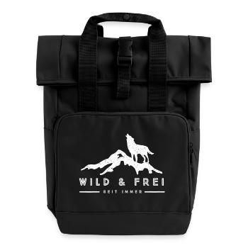 Wild & Frei - Rolltop Rucksack mit zwei Griffen - Schwarz - Vorne