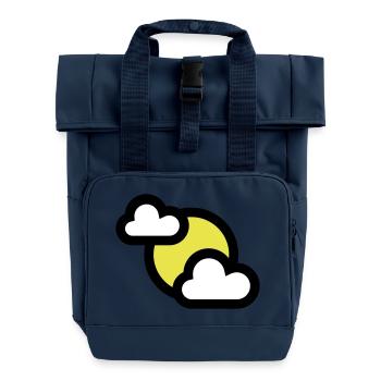 Weather icon or icon partially covered - Roll Top Backpack with Two Handles - navy - Front