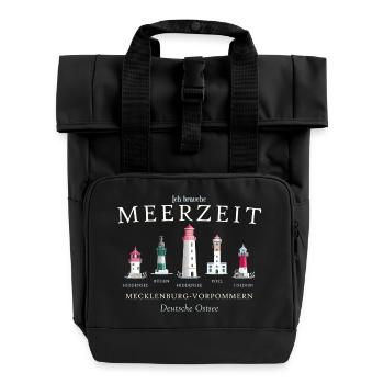 Rügen, Poel, Usedom, Hiddensee Handzeichnung - Rolltop Rucksack mit zwei Griffen - Schwarz - Vorne