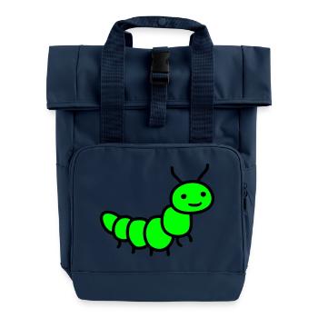 caterpillar - Roll Top Backpack with Two Handles - navy - Front