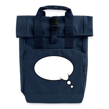 Thought Bubble Design - Roll Top Backpack with Two Handles - navy - Front