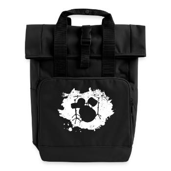 Drums - Rolltop Rucksack mit zwei Griffen - Schwarz - Vorne