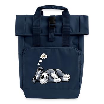 Schnauzer Riesenschnauzer Schnauzerbesitzer - Rolltop Rucksack mit zwei Griffen - Navy - Vorne