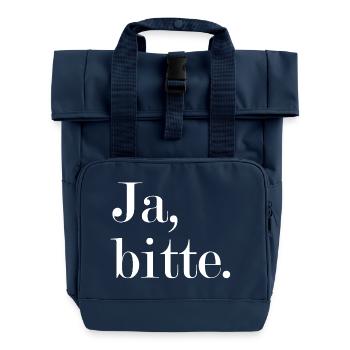 Yes, please Statement Answer - Roll Top Backpack with Two Handles - navy - Front