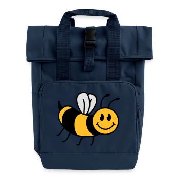 Niedliche Süße Kleine Biene - Rolltop Rucksack mit zwei Griffen - Navy - Vorne