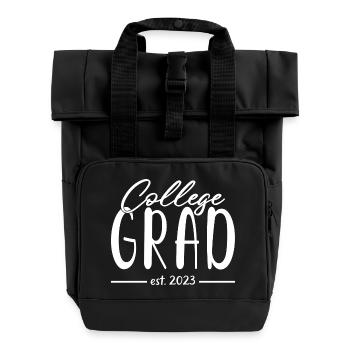 College Grad Est. 2023 Abschlussfeier - Rolltop Rucksack mit zwei Griffen - Schwarz - Vorne