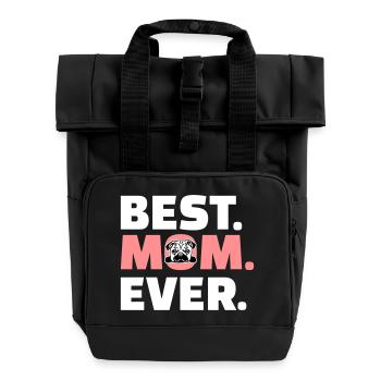 Mops - Rolltop Rucksack mit zwei Griffen - Schwarz - Vorne