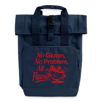 No Gluten No Problem Funny Flour - Roll Top Backpack with Two Handles - navy - Front