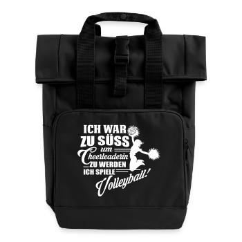 Ich spiele Volleyball - Rolltop Rucksack mit zwei Griffen - Schwarz - Vorne