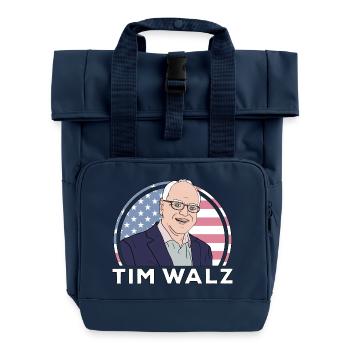 Politik Tim Walz - Rolltop Rucksack mit zwei Griffen - Navy - Vorne