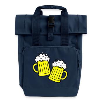 Griller de la bière Boire - Sac à dos Roll Top à deux anses - bleu marine - Devant