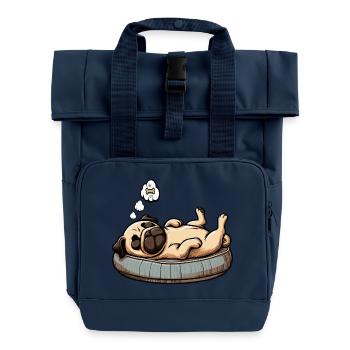 Carlin Carlin Propriétaire de carlin Amoureux du carlin Porte-carlin - Sac à dos Roll Top à deux anses - bleu marine - Devant
