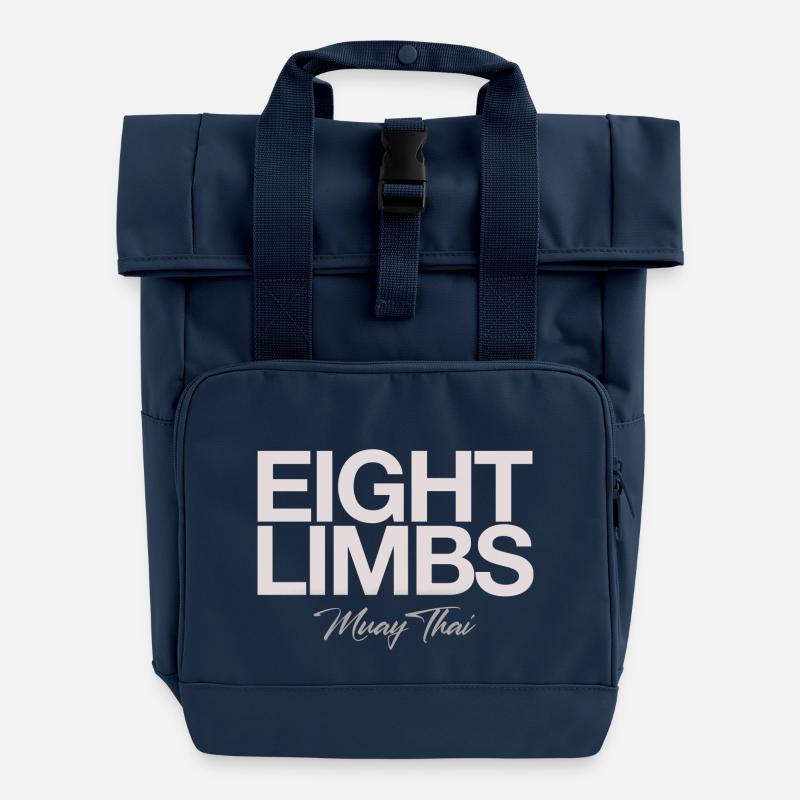 Muay Thai - Rolltop Rucksack mit zwei Griffen - Navy